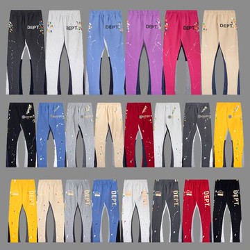 Gallery Dept美式手繪潑墨拼接高街休閑衛褲長褲男寬松運動喇叭褲