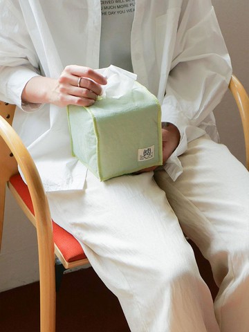 Cotton Thread Textured Nylon Tissue Box Cover