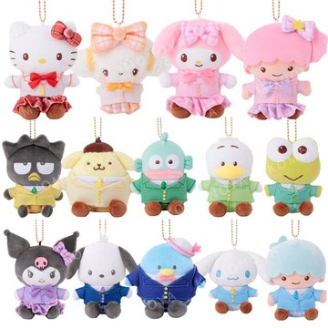 小禮堂 Sanrio 三麗鷗 絨毛玩偶吊飾 (制服款) Kitty 美樂蒂 大耳狗 雙子星｜療癒選物