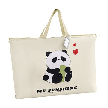 JoyNa - 幼兒園棉被收納袋 睡袋收納袋 玩具收納袋-米色熊貓