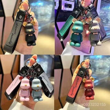 限時加碼回饋🎊 潮流鑰匙扣 可愛領結熊 小熊鑰匙圈 情侶禮物 書包掛飾 男女適用 創意吊飾