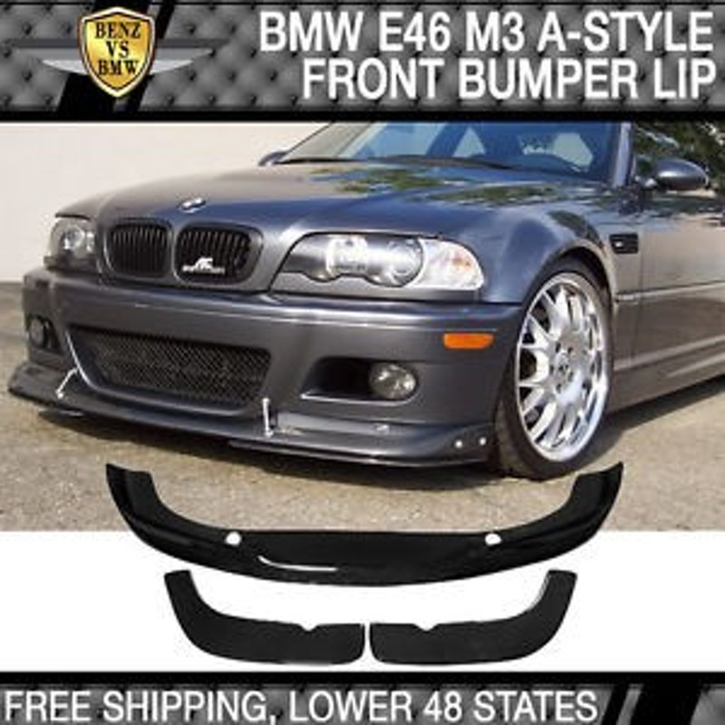 USパーツ01-06 BMW E46 M3のみ2Dr Aスタイルフロントバンパーリップ3個