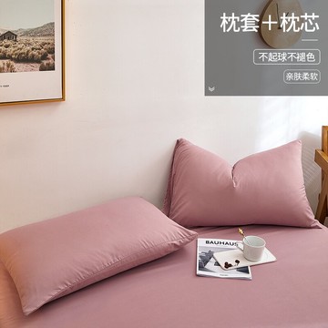 枕頭枕芯純色雙人家用48*74cm枕宿舍單人學生一對春秋純色簡約枕