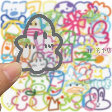 🌟臺灣出貨🌟120多巴胺元素貼紙ins卡通可愛彩色創意治癒趣味裝飾手賬防水貼畫 owala 水壺貼紙 防水貼紙 小貼