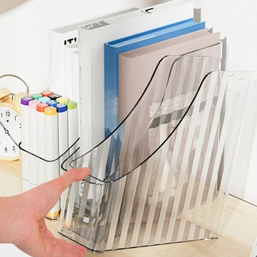 洛陽牡丹 學生書本收納盒亞克力透明書桌辦公桌a4紙檔架置物架桌面書立架