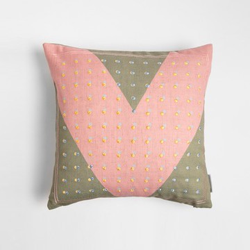 孟菲斯系列繡印花抱枕45X45-粉綠