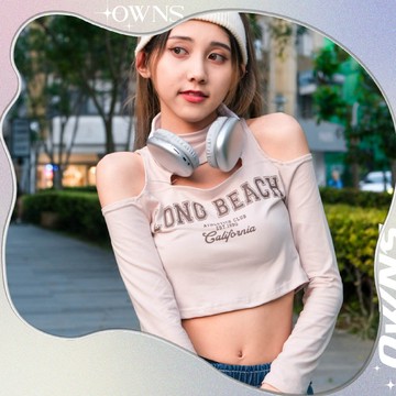 🥀旺斯女孩🥀歐美長灘挖肩短版上衣女生辣妹上衣露肩上衣挖胸上衣半高領上衣千禧辣妹風格Y2K上衣