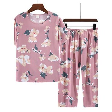 Loose print round neck short sleeved set寬松印花圓領短袖套裝