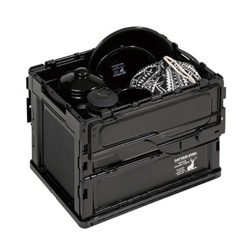 日本CAPTAIN STAG 日本製CS經典款可折疊收納箱50L-黑色