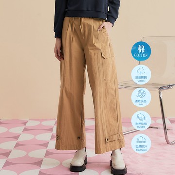 OUWEY歐薇 帥氣復古工風全長氣球繭型褲(卡其色；S-L)3233176604