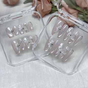 🎀純手工穿戴甲🎀玥黛【清冷大小姐】指尖追光貓眼手工穿戴甲貓眼細膩輕奢顯白新年美甲貼片高級感穿戴甲顯白美甲片 GRWA