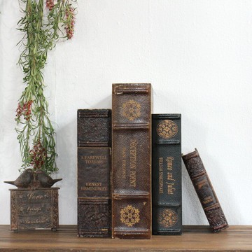 巴洛克風格木質書本盒擺件 客廳裝飾書房擺件收納盒 多款可選1入