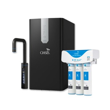 【會打氣的飲水機】櫥下極奢氣泡三溫UVC飲水機(配置高效三道軟水抑菌淨水器) 龍頭-銀河鈦