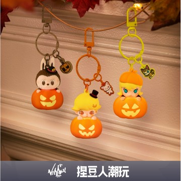 【台灣現貨】官方正品 Popmart  泡泡瑪特 LABUBUDIMOOMOLLY 萬聖節 南瓜發光掛件南瓜徽章冰箱貼