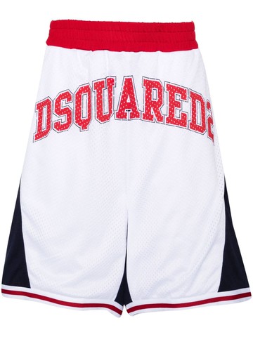 Dsquared2 - logo-print panelled shorts - men - Polyester/Cotton/Viscose/Cotton - S - Blue