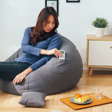 威瑪索 水滴型懶骨頭-含抱枕-可拆洗-附腳蹬-(2色)