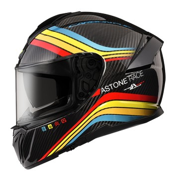 【新品訂購】Astone GT6F YA1 透明碳纖黃藍 全罩式安全帽 (內藏墨鏡)【訂購商品非現貨/急用者下單前請先詢問庫存】