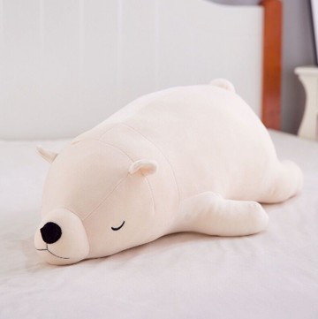 【家寵LOVEHOME】 LOVEHOME 北歐北極熊毛絨玩具軟體趴趴熊抱枕 - 50cm