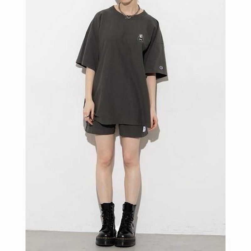 エックスガール X-GIRL Champion REVERSE WEAVE S/S TEE チャンピオン コラボ 半袖 Ｔシャツ リバース フェイス  女の人 ブランド レディース ユニセックス | LINEブランドカタログ