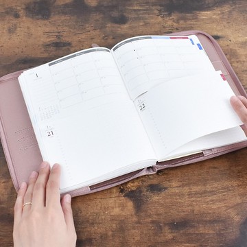 手帳 分離式手帳 2026年1月開始 A5 B6 【每日・每月】 圓形封面 合成皮革封面