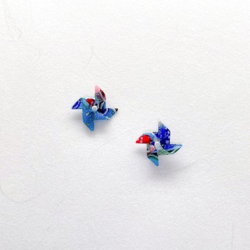 Chearrings | Origami 日本和紙 手工摺紙 風車耳環 | 款式W001