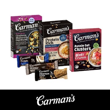 [澳洲 Carman's] 蛋白棒 堅果棒 燕麥棒 穀類麥片 脆穀塊 燕麥粥 能量棒 蛋白餅乾 營養棒 Protein