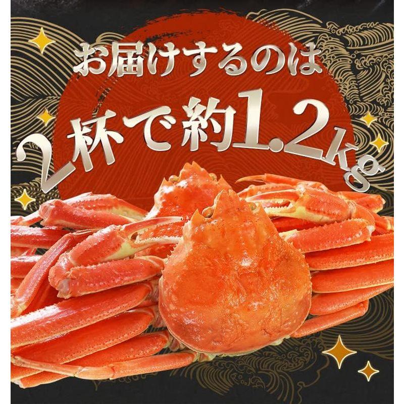 かに ずわいがに ボイル 姿 ２尾で１.２ｋｇ前後（６００ｇ前後×２ハイ）かにみそ 年末年始 本ズワイガニ 蟹