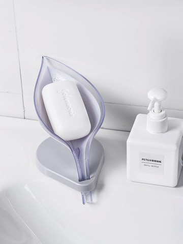 創意樹葉瀝水肥皂盒浴室免打孔吸盤香皂盒架衛生間洗衣皂盒置物架