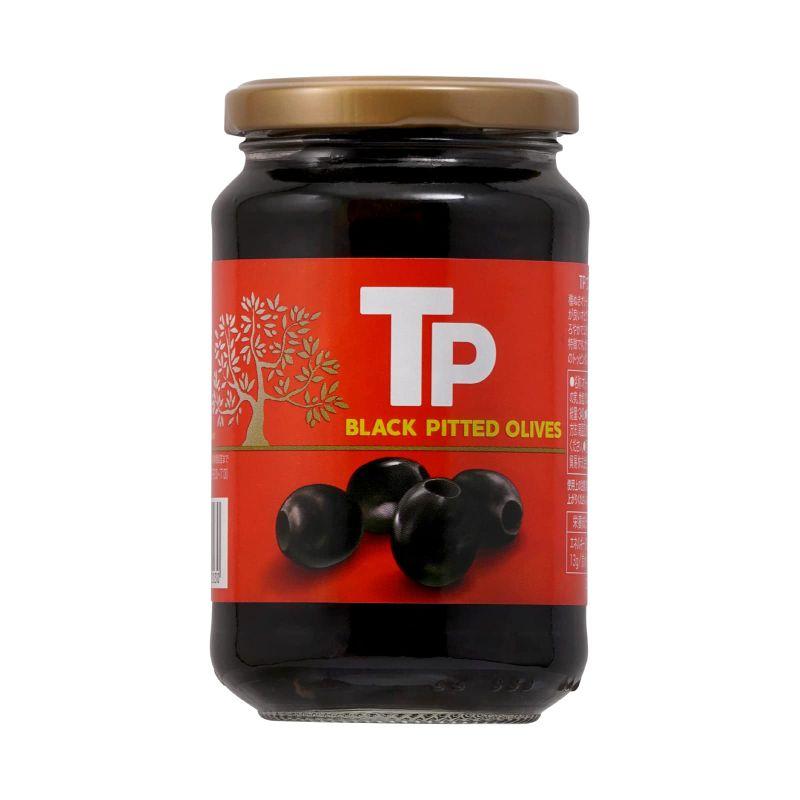 TP ブラックオリーブ 340g ×12個 瓶 スペイン産 種抜き 塩漬け オヒブランカ種