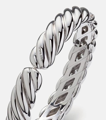 David Yurman Sculpted Cable Flex® 18kt white gold bracelet with diamonds