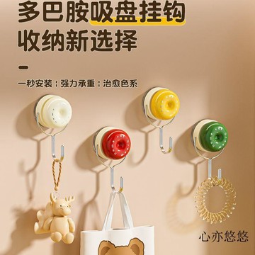 💗臺灣出貨💗新款墙面吸盘式挂钩强力承重打孔真空厨房浴室卫生间吸盘挂钩门后