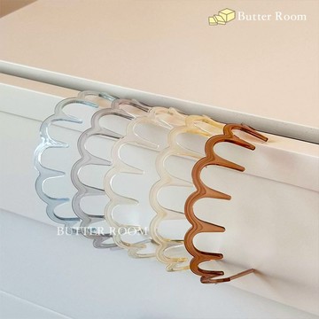 Butter Room 🧈 果凍色波浪髮箍 （5色） 台灣出貨免運 瀏海碎髮洗臉髮箍 不勒頭高顱頂簡約 運動頭箍齒梳