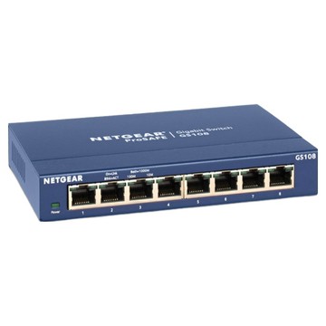NETGEAR 8埠 Gigabit 無網管 金屬殼 網路交換器  GS108  1個