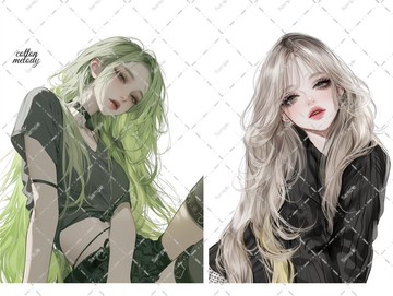 original sticker no.7821 人物貼紙 原創貼紙 人物貼紙 女孩貼紙 原創人物貼紙