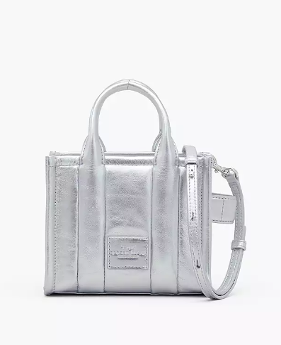 MARC JACOBS 銀色托特包 THE METALLIC LEATHER MINI TOTE BAG