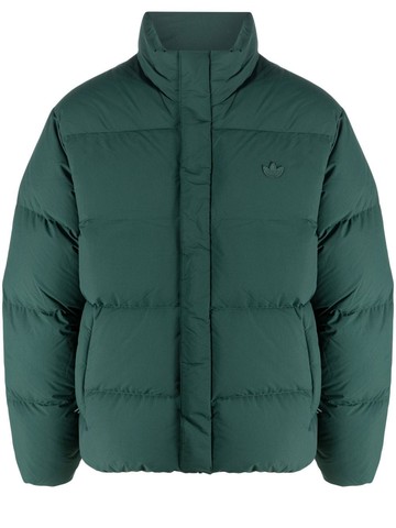 adidas - padded logo-patch down jacket - men - Down/Feather/Polyamide/Recycled Polyamide/Recycled Polyester - L - Green
