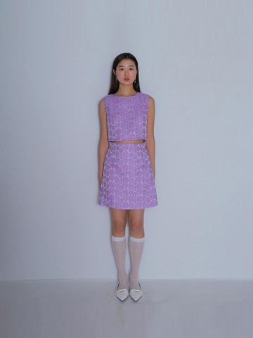 Pleated Flowing Midi Skirt [Violet]