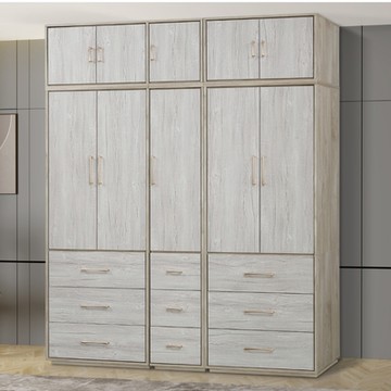 MUNA家居 維特7 X 8尺雙色衣櫥/木心板 200X55X255cm