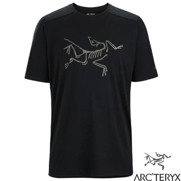 【加拿大 ARCTERYX 始祖鳥】男 Ionia LOGO 頂級美麗諾羊毛短袖圓領排汗衣.美利奴T恤.運動休閒上衣.適登山旅遊_ X000006796-30571 黑