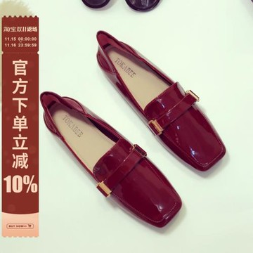 一腳套樂福鞋女2025春季新款英倫風小皮鞋軟皮平底單鞋大碼豆豆鞋