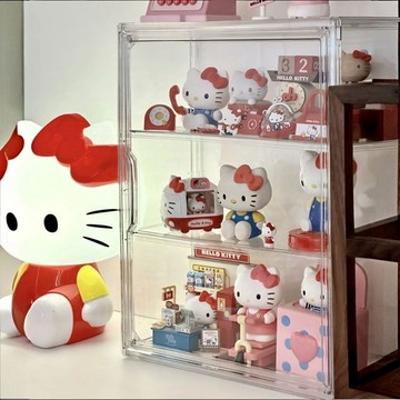 【✨滿額免運✨磁吸展示盒】大容量痛櫃 收納透明展示櫃 棉花娃娃收納盒 立牌展示多層收納櫃 手辦防塵收納櫃 磁吸開合 公仔
