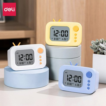 得力鬧鐘學生起床神器多功能智能電子時鐘兒童男女孩鬧鐘高中學生【Snowbelle優選】