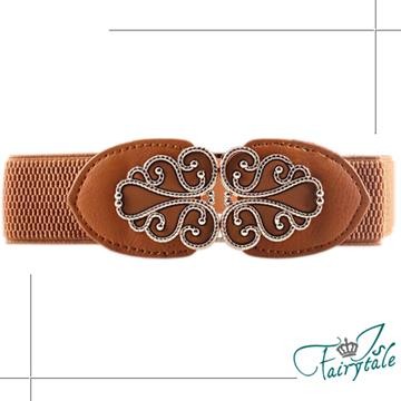 【Decoy】纏綿金線＊復古彈性腰封/咖