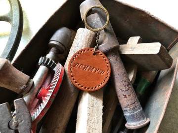 #成品製造  丸々匙圈  原創手工 皮革鑰匙圈 植鞣 義大利皮 刻字