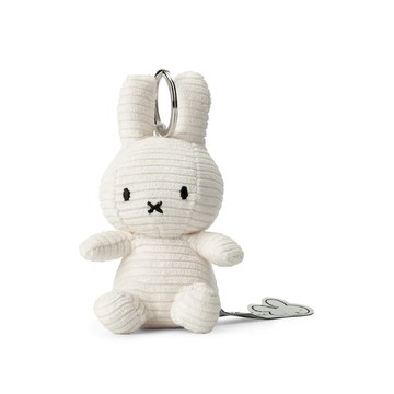 荷蘭 BON TON TOYS｜Miffy米菲兔ECO燈芯絨鑰匙圈-白 10cm