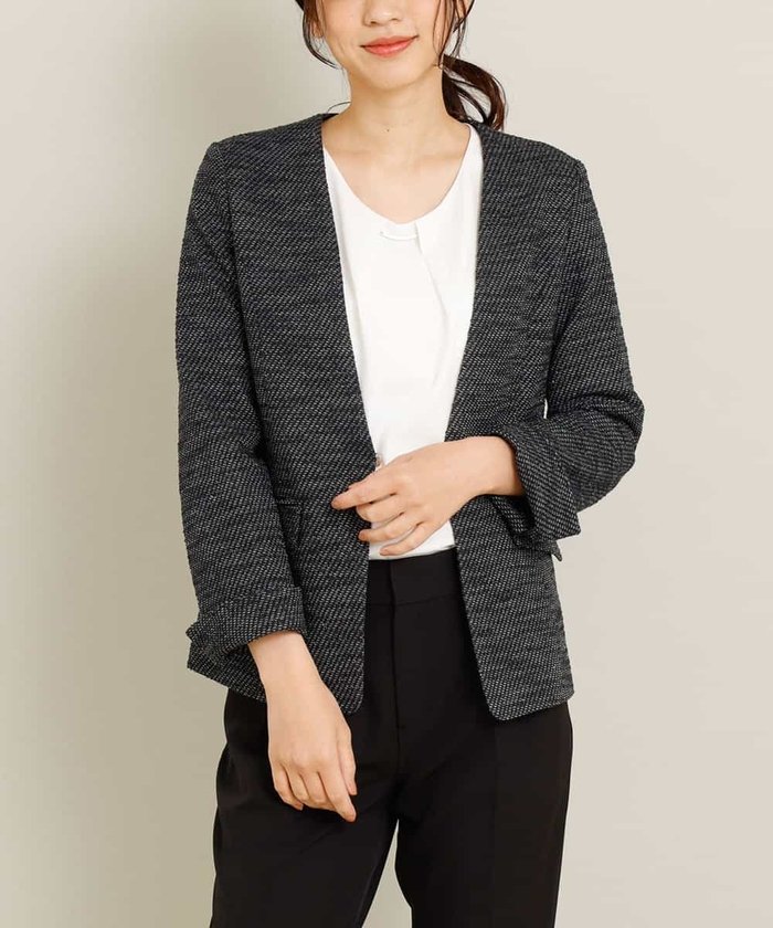 メール便可/取り寄せ ebure フロントホック リネンジャケット38