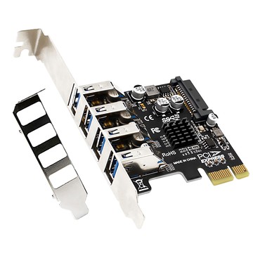 Neon 台灣霓虹 PCIe轉4埠USB3.0電腦擴充卡 5Gbps高速傳輸  1個  EPU1