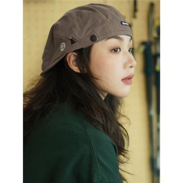 ins男潮牌帽子顯臉小反戴貝雷帽街頭文藝復古燈芯絨前進畫家帽女