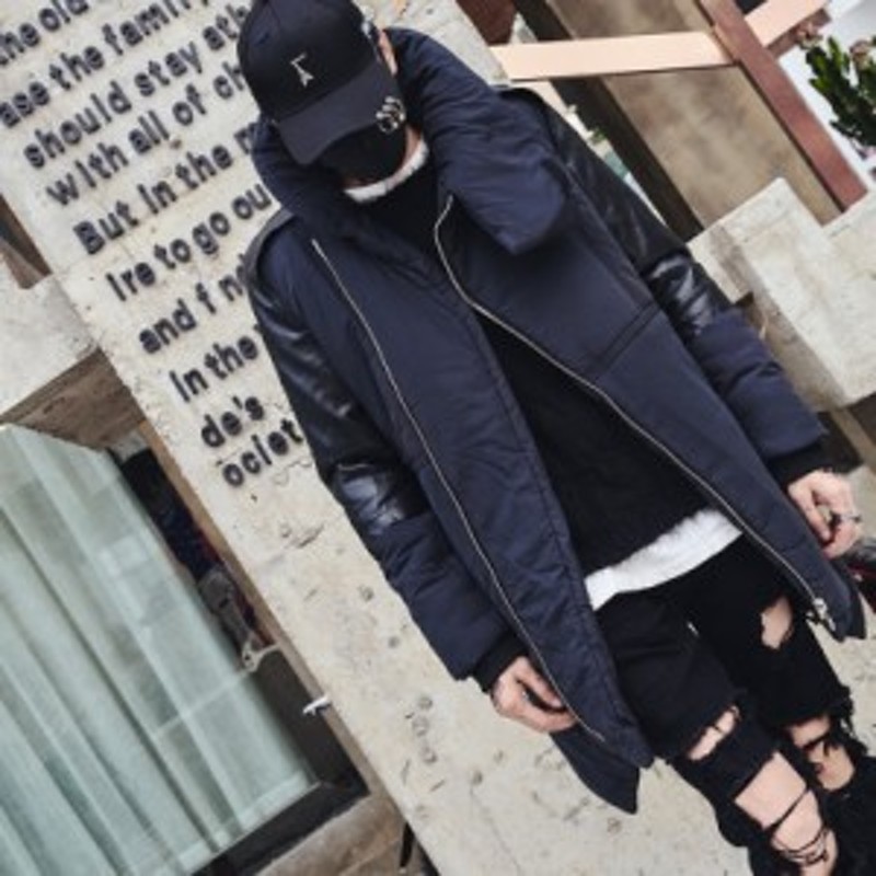 ハイカラー中綿コート ライダース モノトーン モダン ハイネック メンズ メンズファッション ストリート 韓流 韓国ファッション カジ 通販 Lineポイント最大1 0 Get Lineショッピング