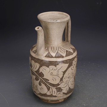 宋代磁州窯白地黑彩戲嬰圖壺出土老貨仿古瓷古玩古董復古裝飾